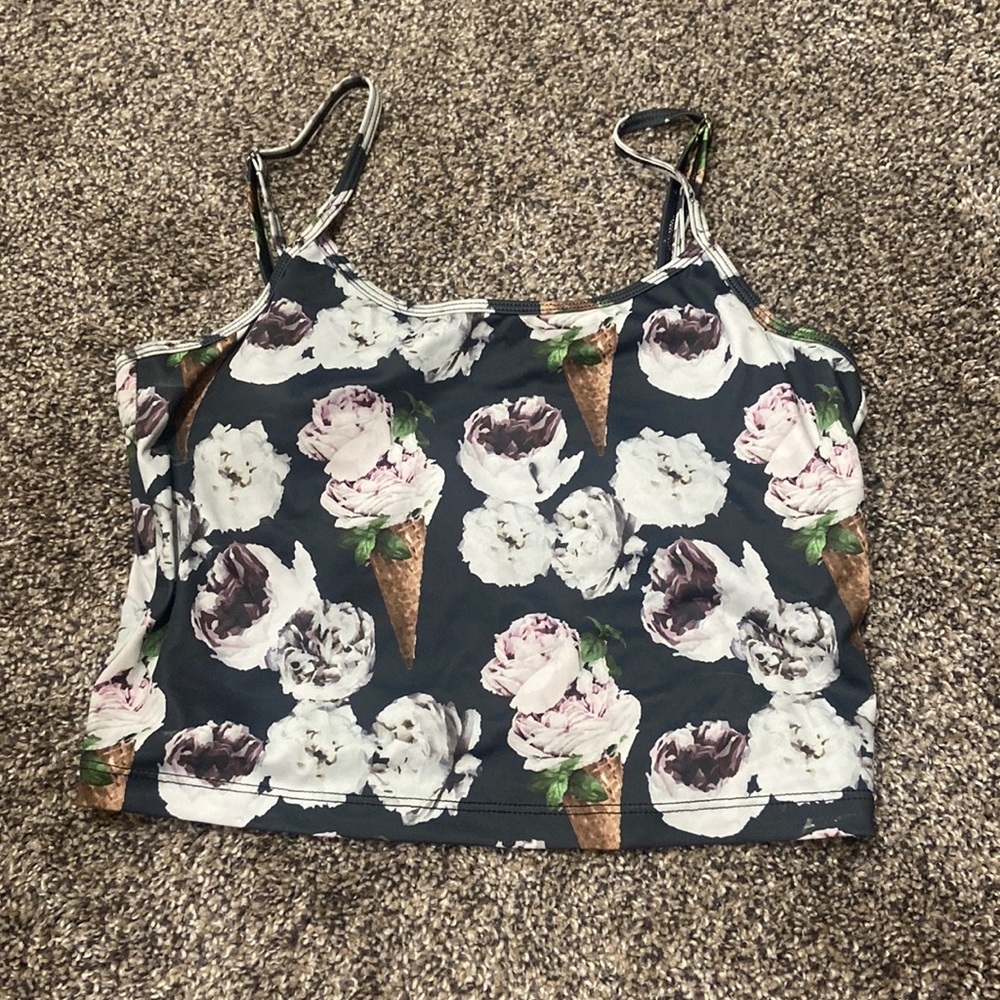 Vintage ice cream floral print top